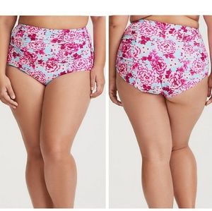 Torrid Size 0/L High Waisted Ruched Swim Bikini